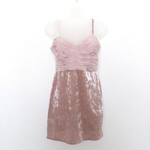 Y2K ASOS Womens Babydoll Dress‎ Size 6 Pink Velvet Fairy Romantic Coquette Hoco
